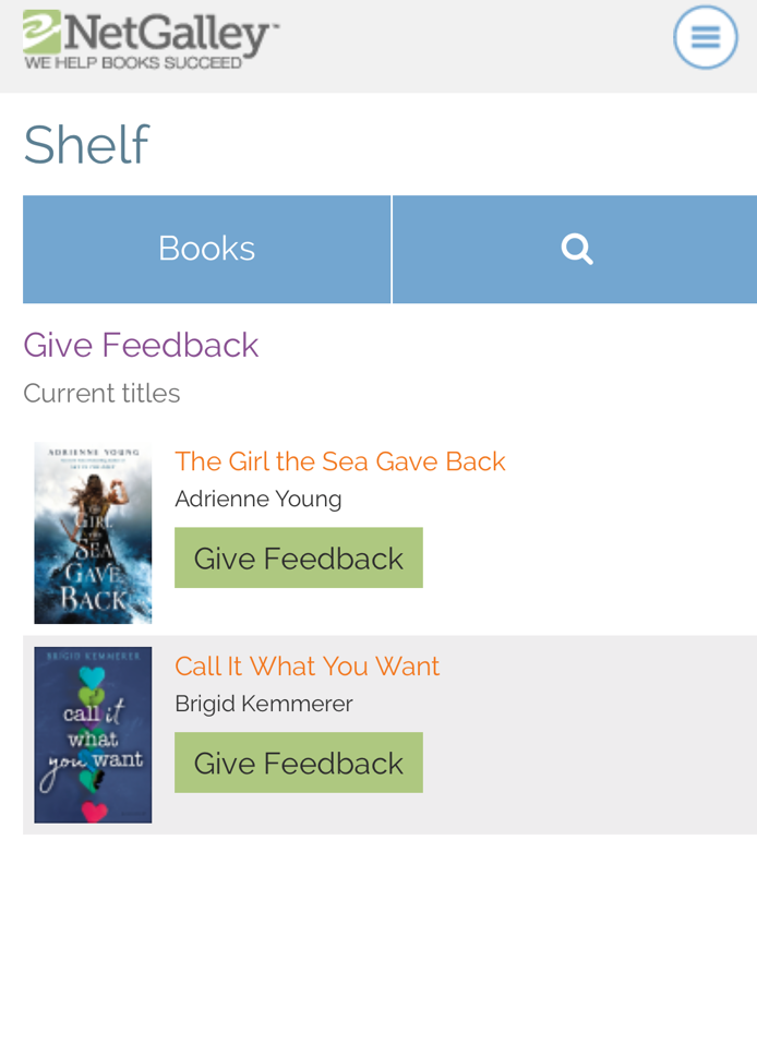 Picture of my netgalley shelf