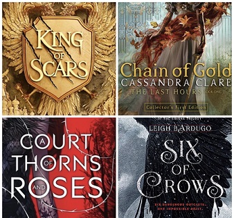 king of scars by leigh bardugo a court of thorns and roses by sarah j maas six of crows by leigh bardugo chain of gold by Cassandra clare